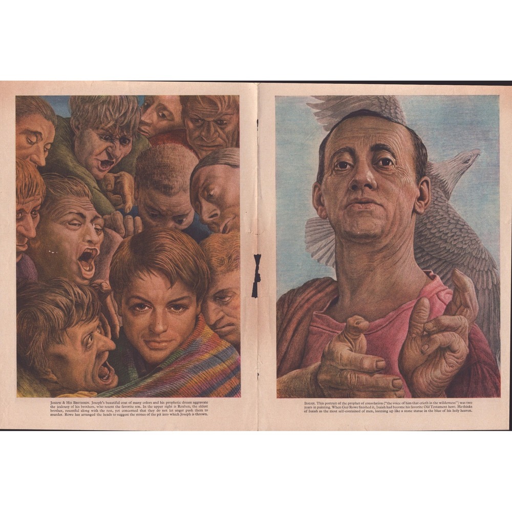 Guy Rowe Vintage Biblical Illustration Art Prints Joseph Isaiah David Elisha